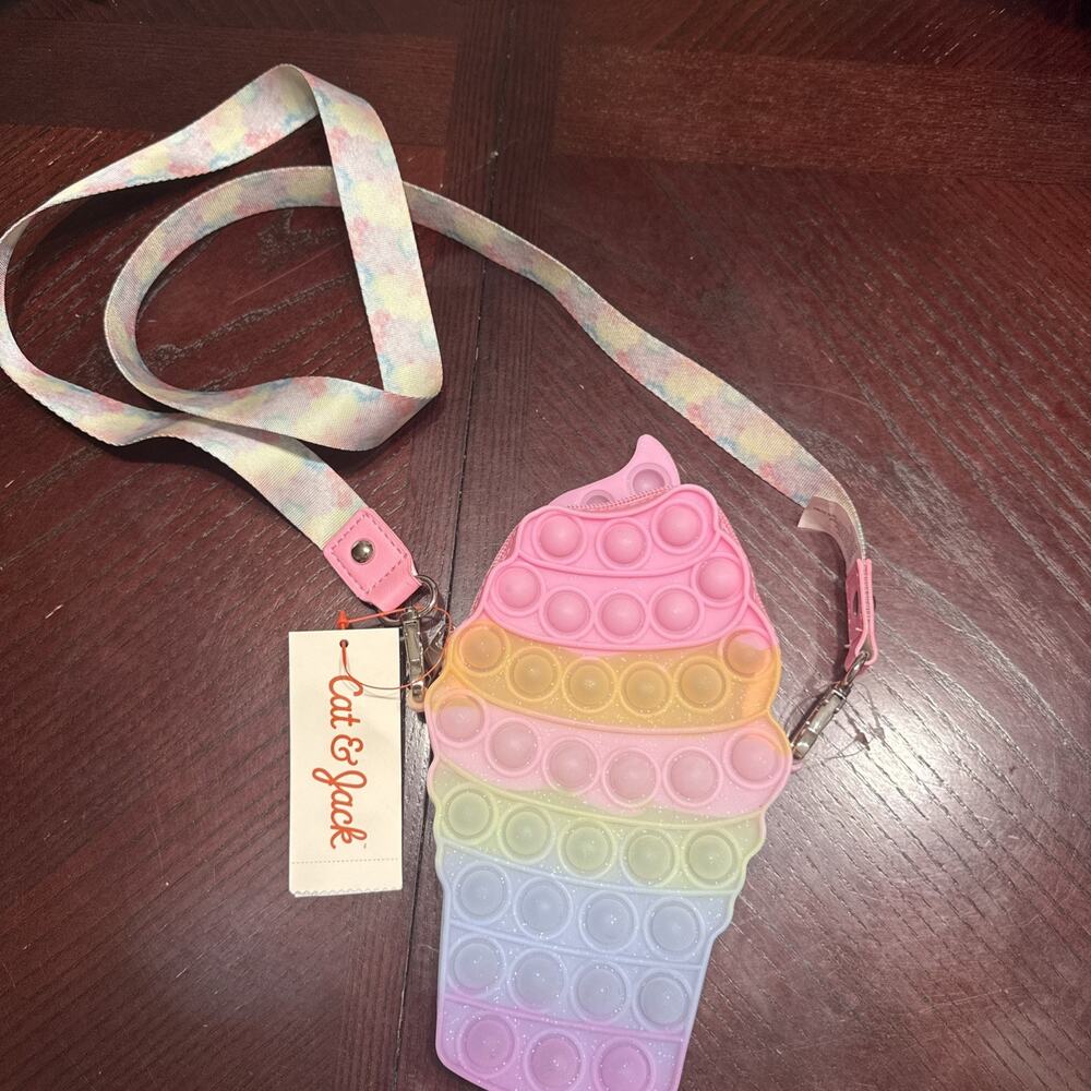 Cat & Jack Girls' Ice Cream Pop It Crossbody Bag Figet